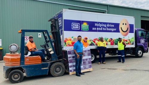 Foodbank truck delivering supplies