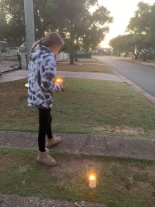 Memorial service held on driveway